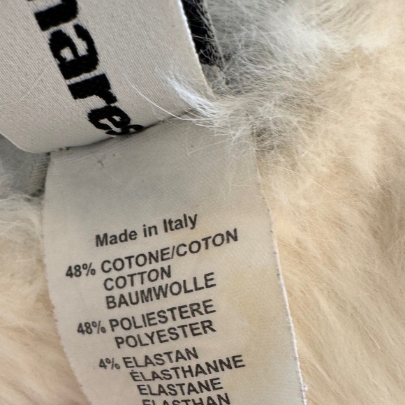 Grey Denim Jacket with White Rabbit Fur lining and White-Grey Goat Fur Collar - Picture 9 of 9